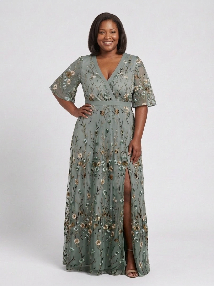 Evadne | Vestido Maxi Floral con Escote en V