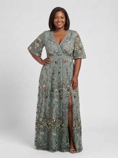 Evadne | Vestido Maxi Floral con Escote en V