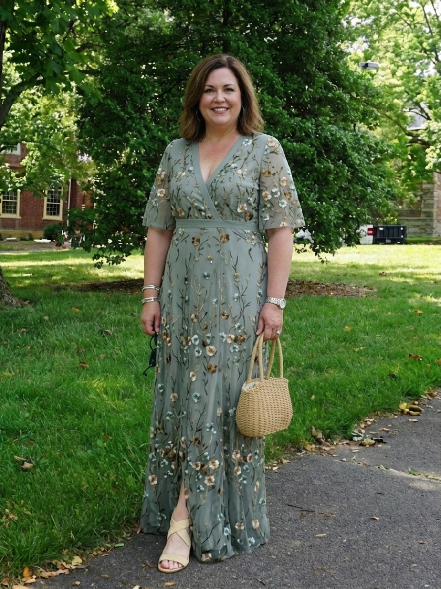 Evadne | Vestido Maxi Floral con Escote en V