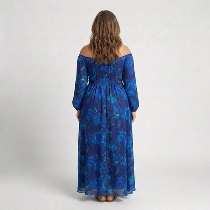 Aspen | Vestido Maxi Floral con Hombros al Aire