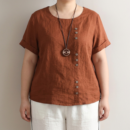 Joline | Camiseta Cuello Redondo con Botones