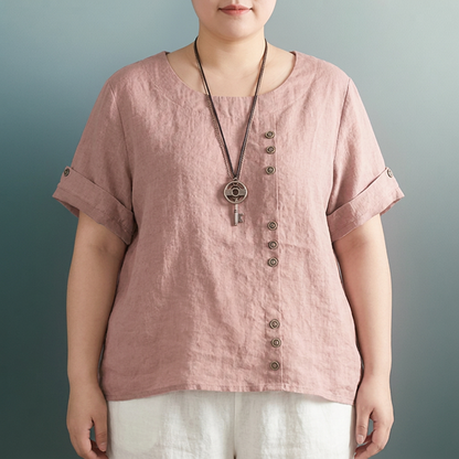 Joline | Camiseta Cuello Redondo con Botones