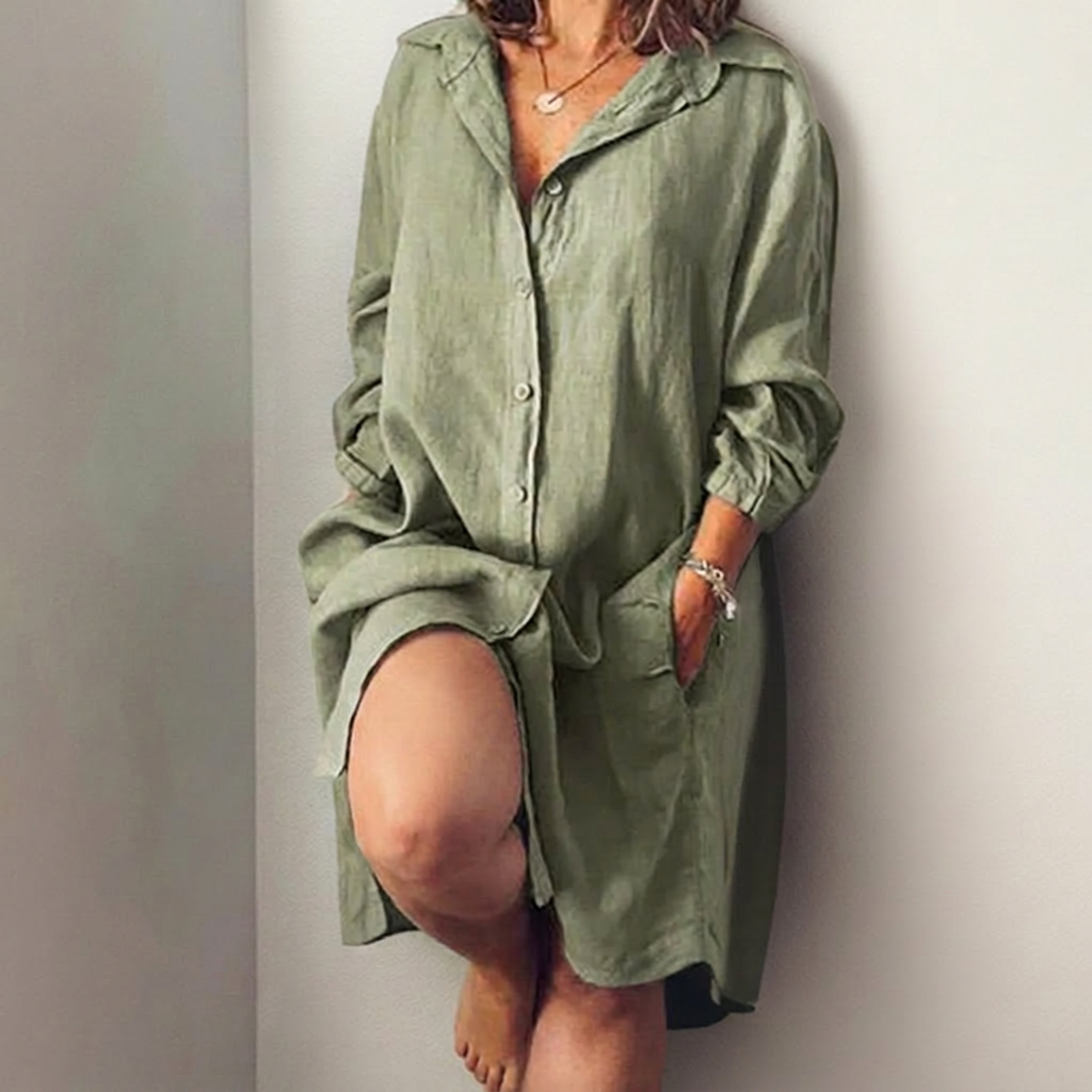 Nielle | Vestido Midi de Algodón y Lino
