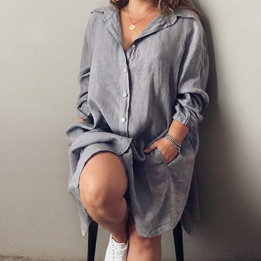 Nielle | Vestido Midi de Algodón y Lino
