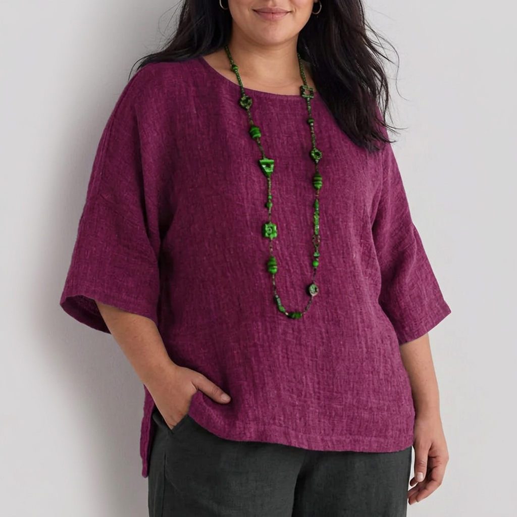 Marian | Camiseta Cuello Redondo con Mangas 3/4