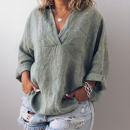 Lorie | Camisa Cómoda de Manga Larga con Cuello V