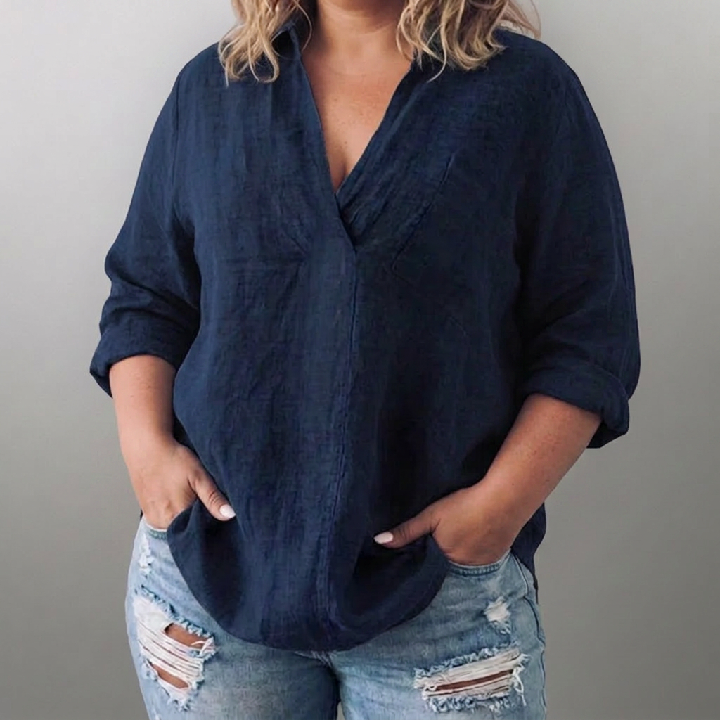 Lorie | Camisa Cómoda de Manga Larga con Cuello V