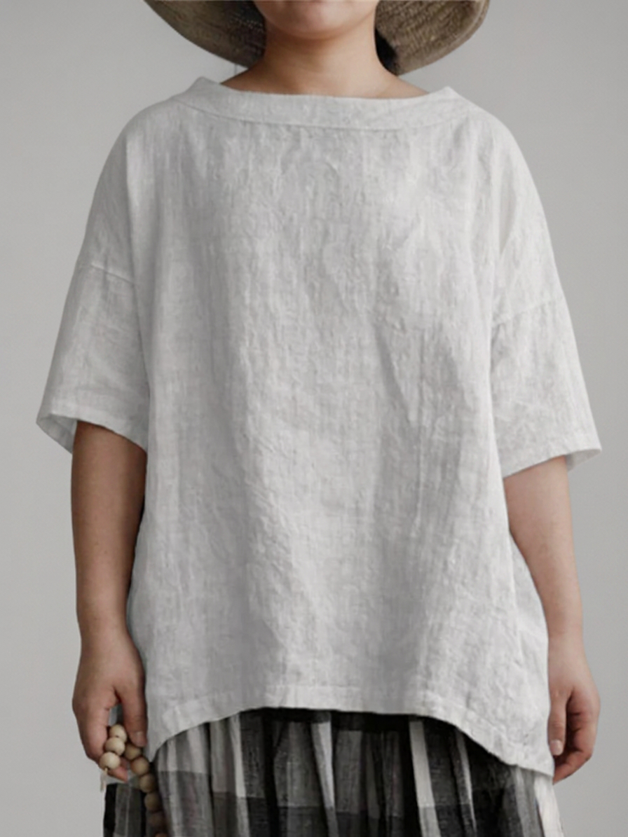Viktoria | Túnica Vintage Oversize con Cuello Barca