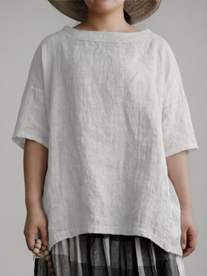 Viktoria | Túnica Vintage Oversize con Cuello Barca