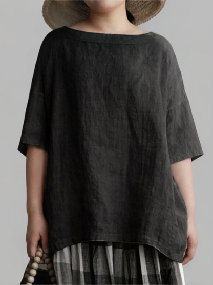 Viktoria | Túnica Vintage Oversize con Cuello Barca