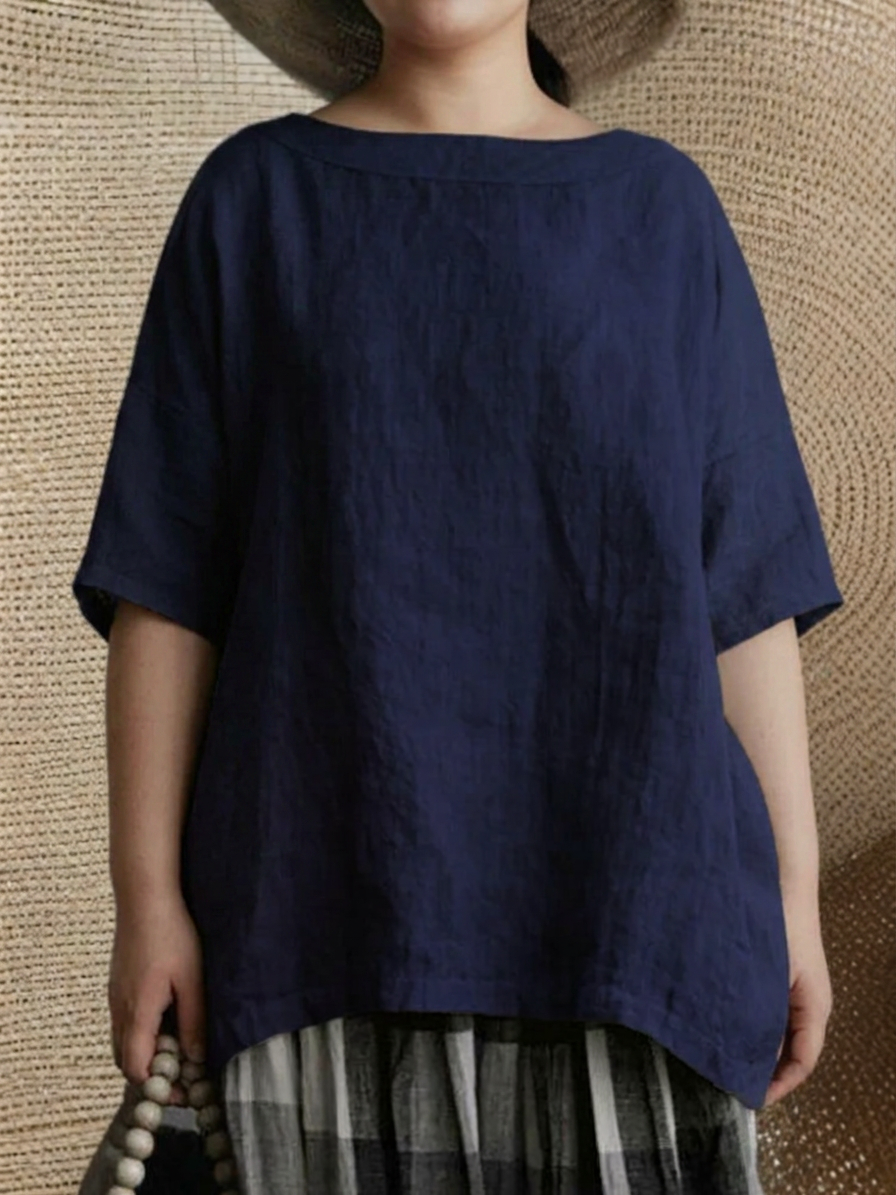 Viktoria | Túnica Vintage Oversize con Cuello Barca