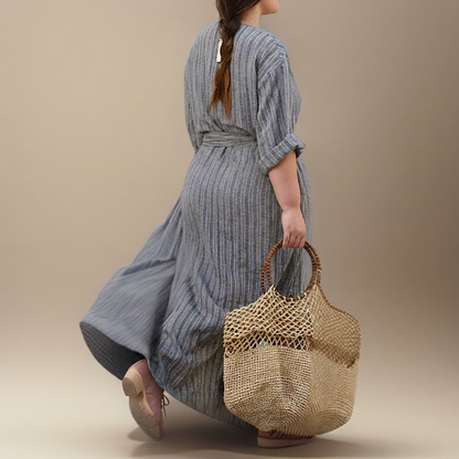Hailey | Vestido Largo Casual a Rayas Vintage