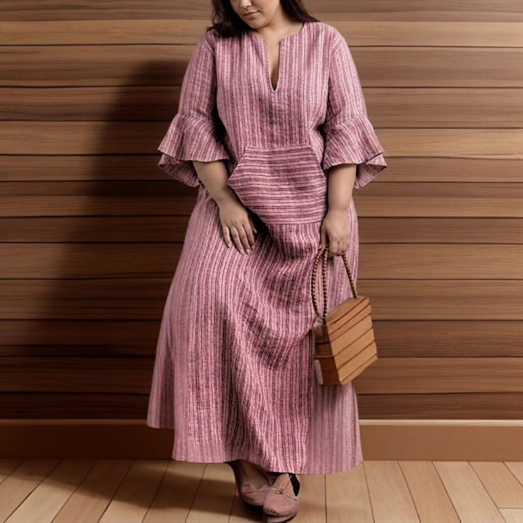 Hailey | Vestido Largo Casual a Rayas Vintage