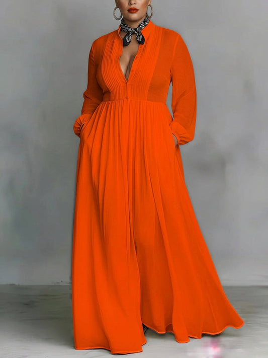 Celine | Vestido Maxi Fluido con Botones
