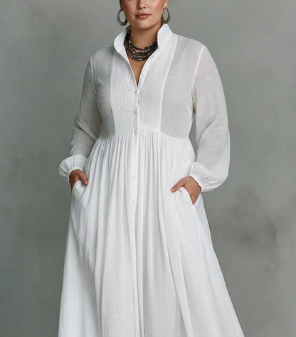 Celine | Vestido Maxi Fluido con Botones