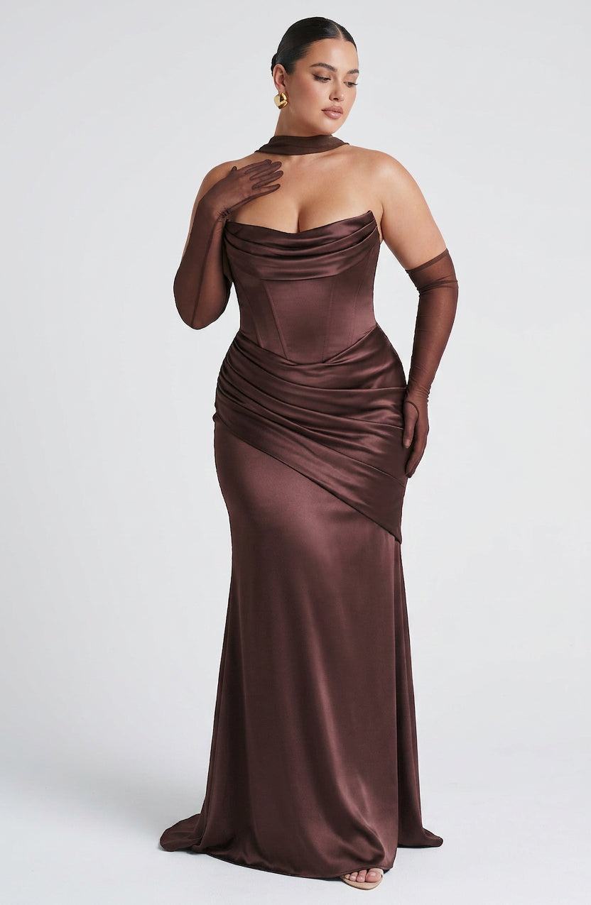 Vestido Largo Granate Kensington