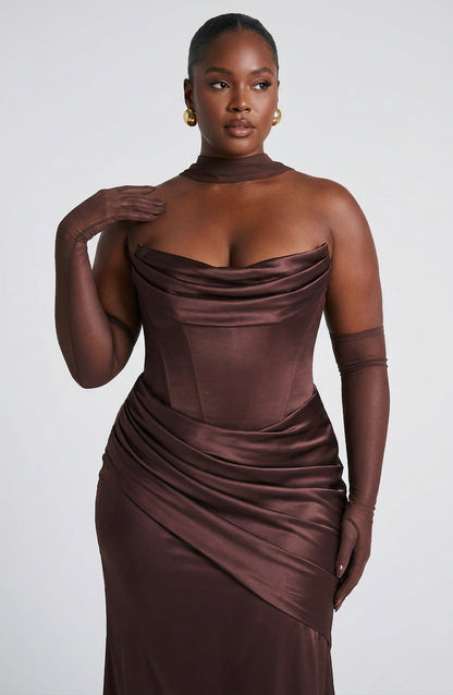 Vestido Largo Granate Kensington