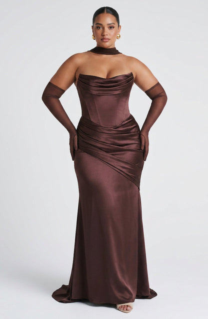 Vestido Largo Granate Kensington