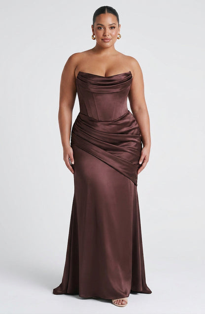 Vestido Largo Granate Kensington