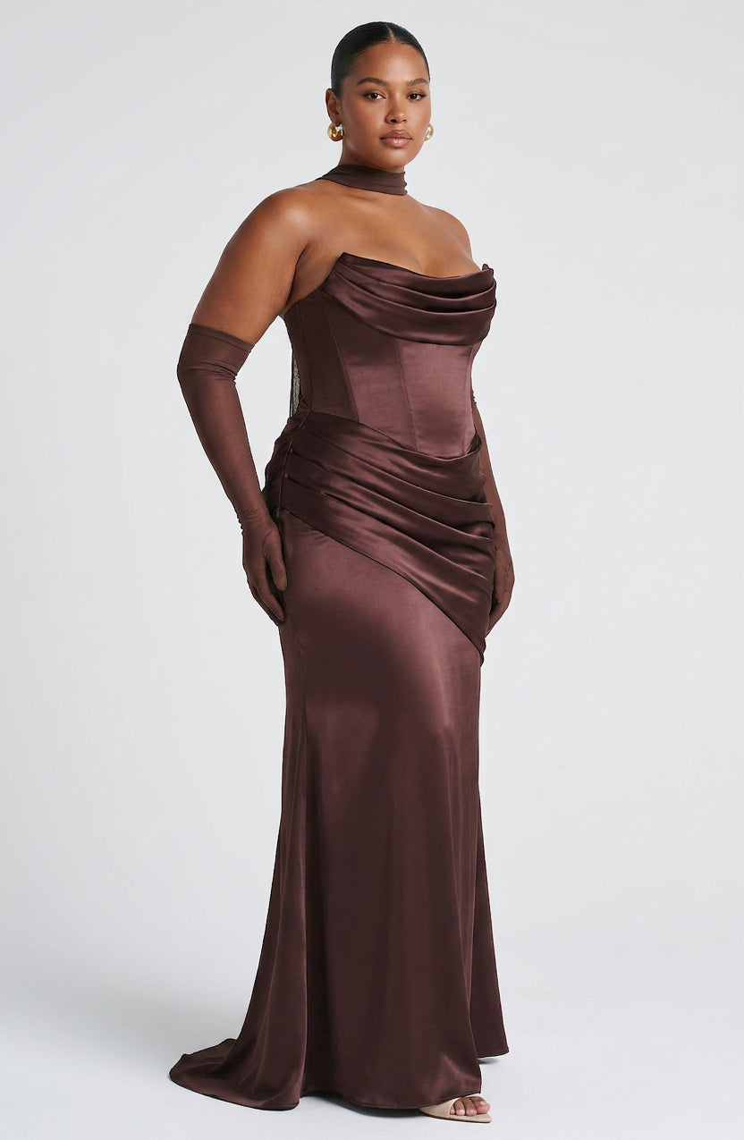 Vestido Largo Granate Kensington