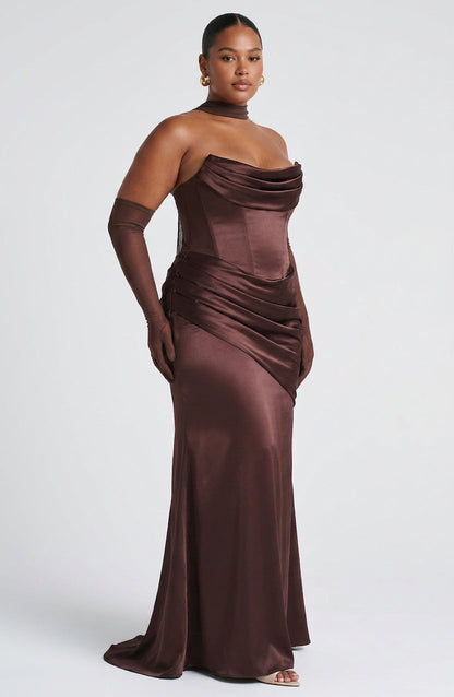 Vestido Largo Granate Kensington