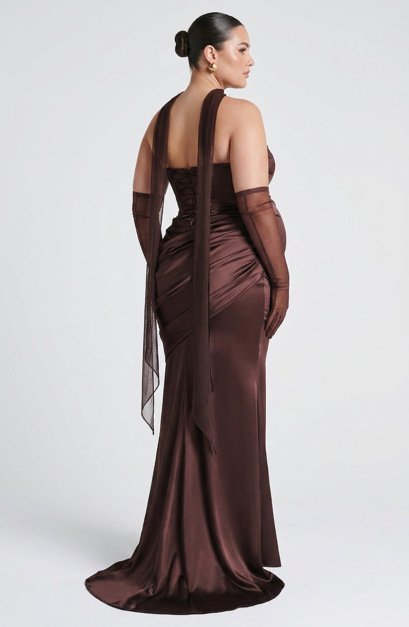 Vestido Largo Granate Kensington