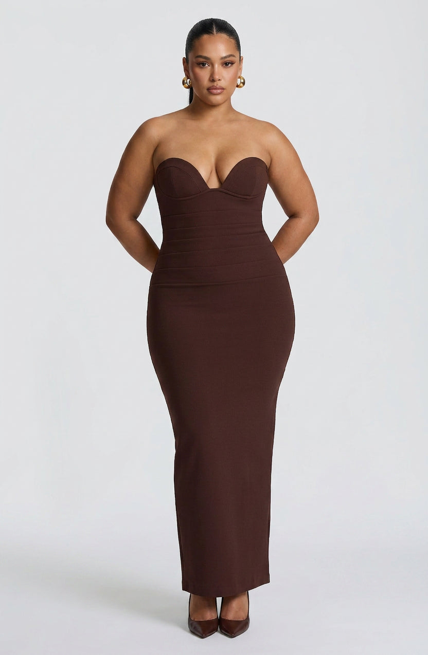 Vestido Largo Granate Lindsey