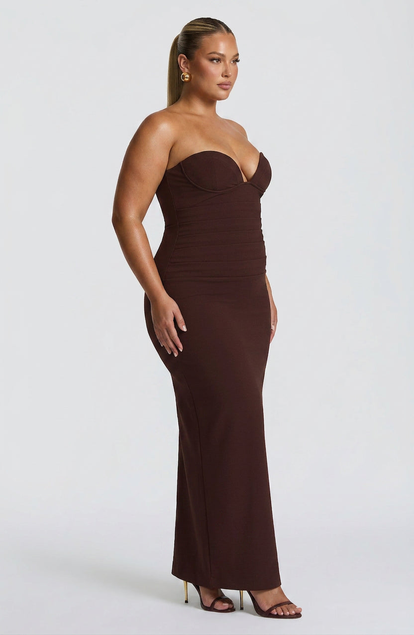 Vestido Largo Granate Lindsey