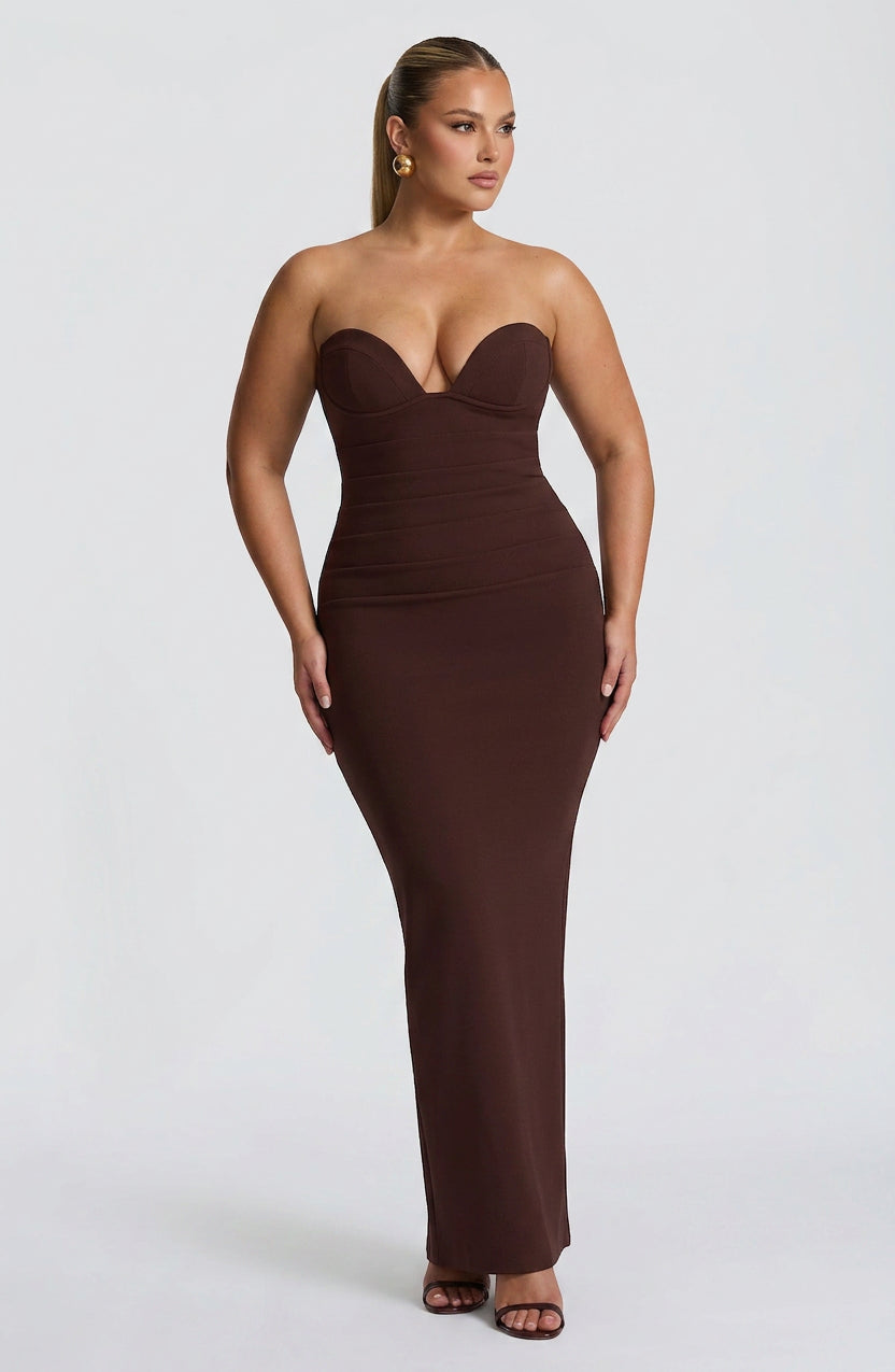 Vestido Largo Granate Lindsey