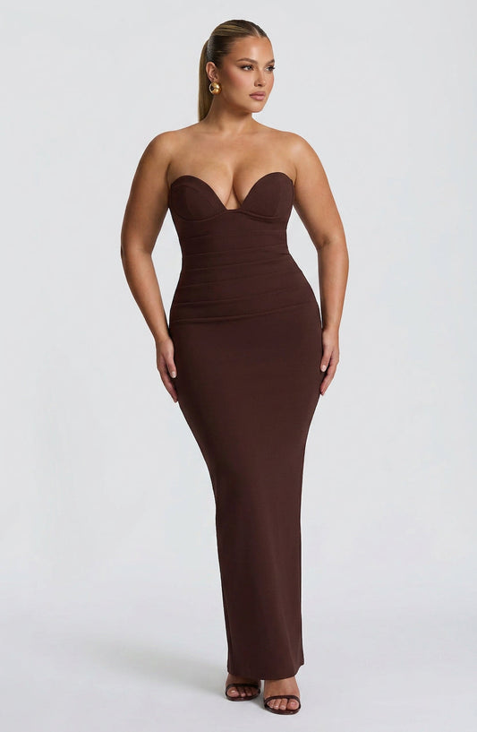 Vestido Largo Granate Lindsey