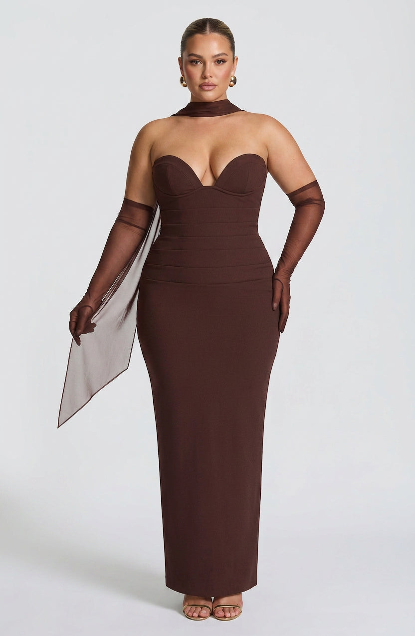 Vestido Largo Granate Lindsey