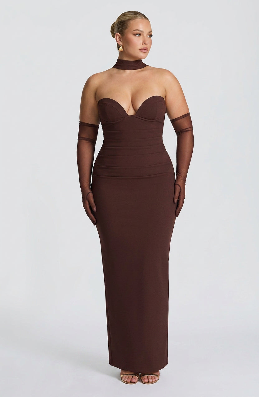Vestido Largo Granate Lindsey
