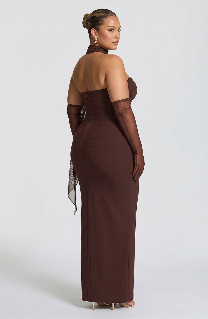 Vestido Largo Granate Lindsey