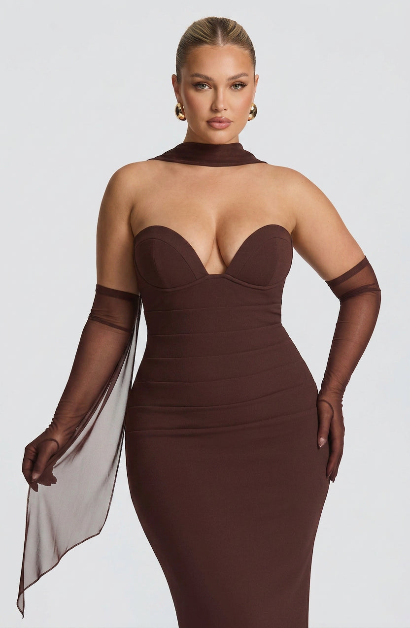 Vestido Largo Granate Lindsey