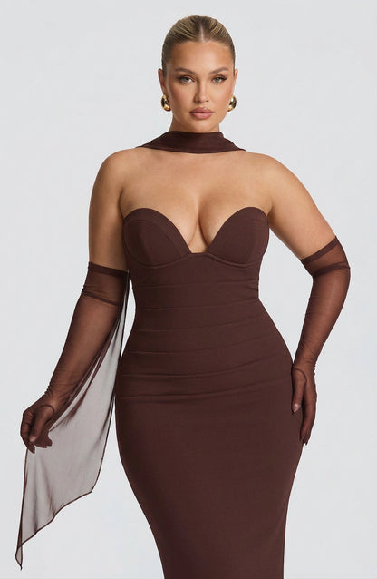Vestido Largo Granate Lindsey