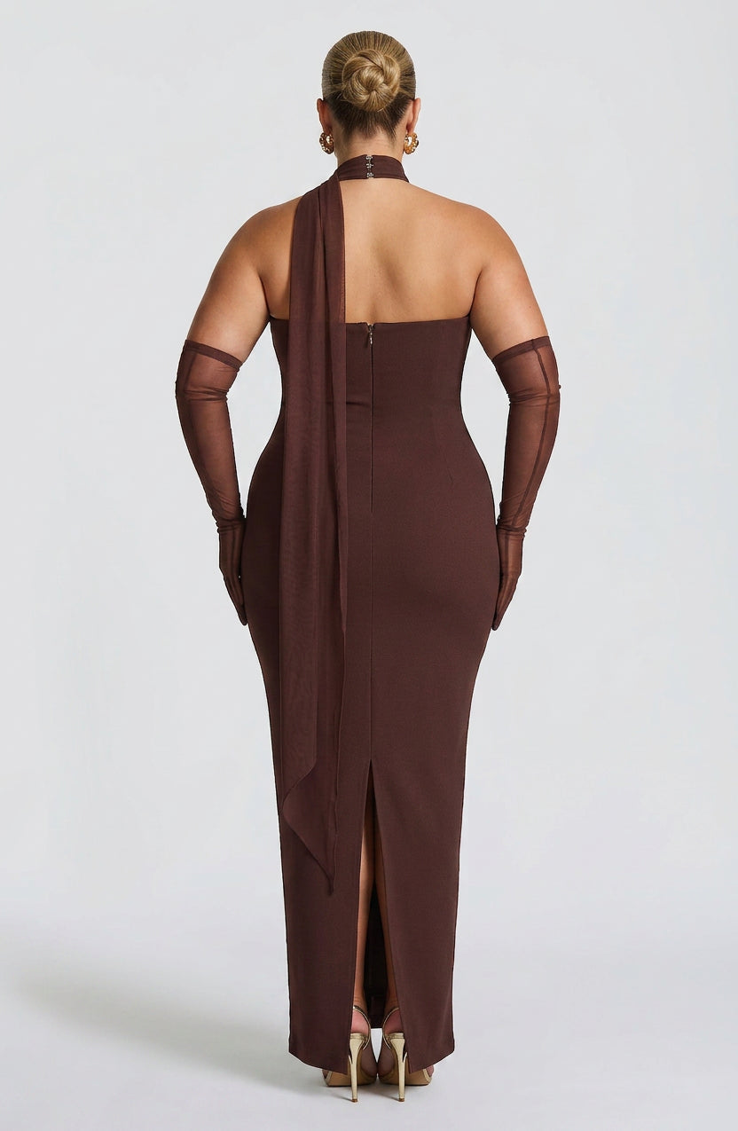 Vestido Largo Granate Lindsey