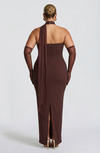 Vestido Largo Granate Lindsey