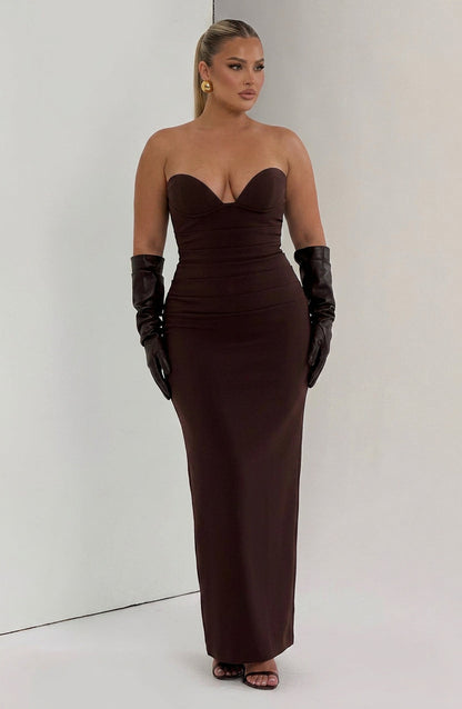 Vestido Largo Granate Lindsey