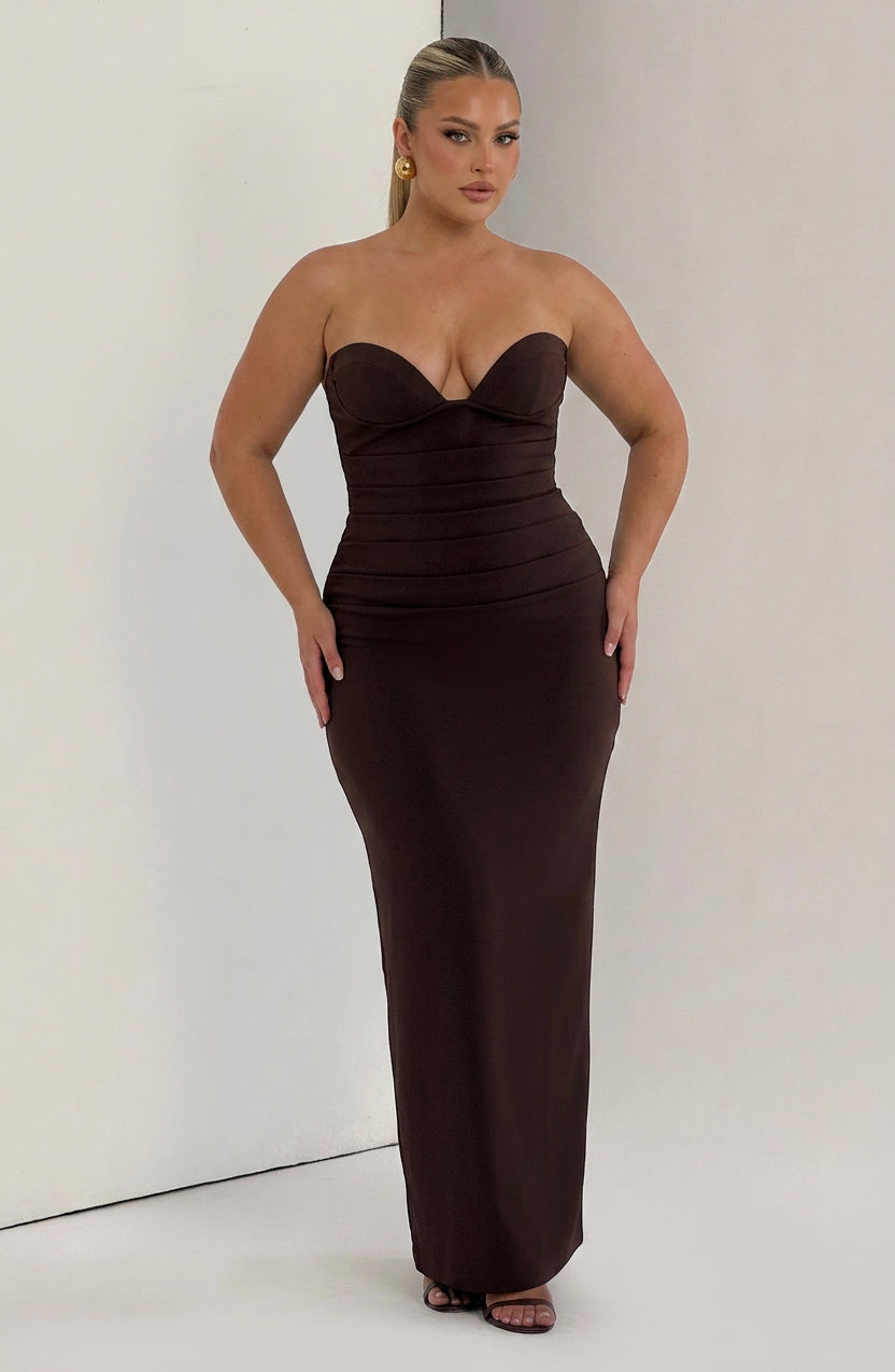 Vestido Largo Granate Lindsey