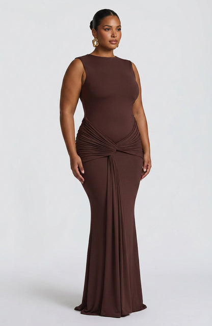 Vestido Largo Granate Lorenza