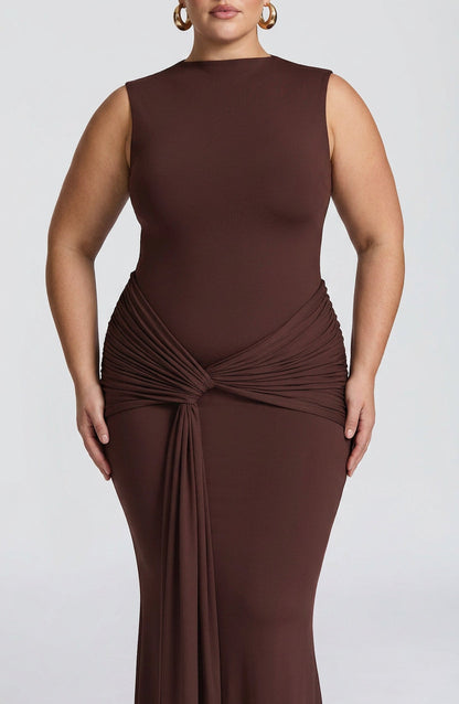 Vestido Largo Granate Lorenza