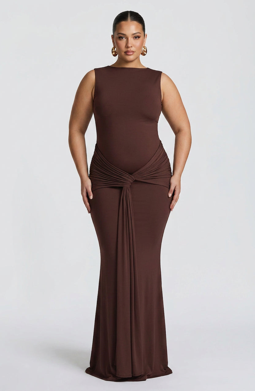 Vestido Largo Granate Lorenza