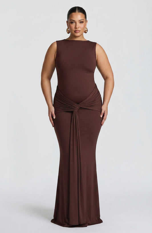 Vestido Largo Granate Lorenza