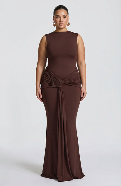 Vestido Largo Granate Lorenza