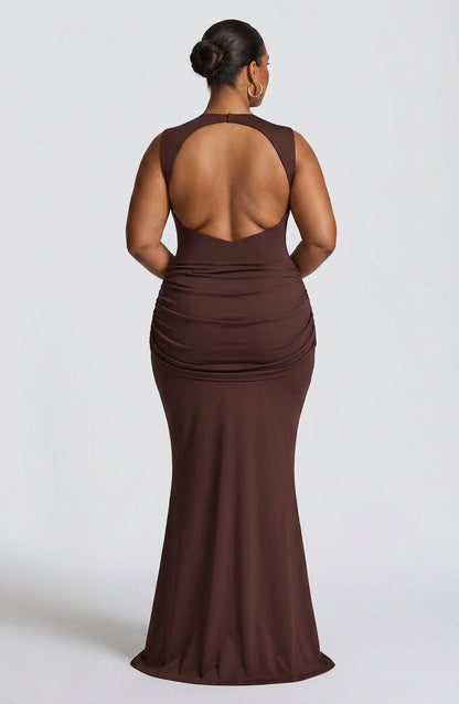 Vestido Largo Granate Lorenza