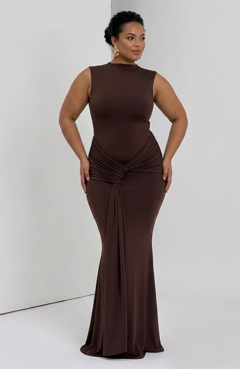 Vestido Largo Granate Lorenza