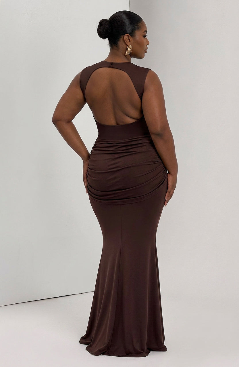 Vestido Largo Granate Lorenza