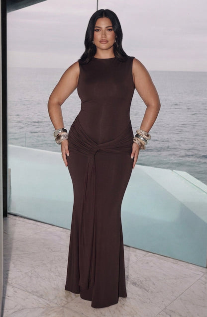 Vestido Largo Granate Lorenza