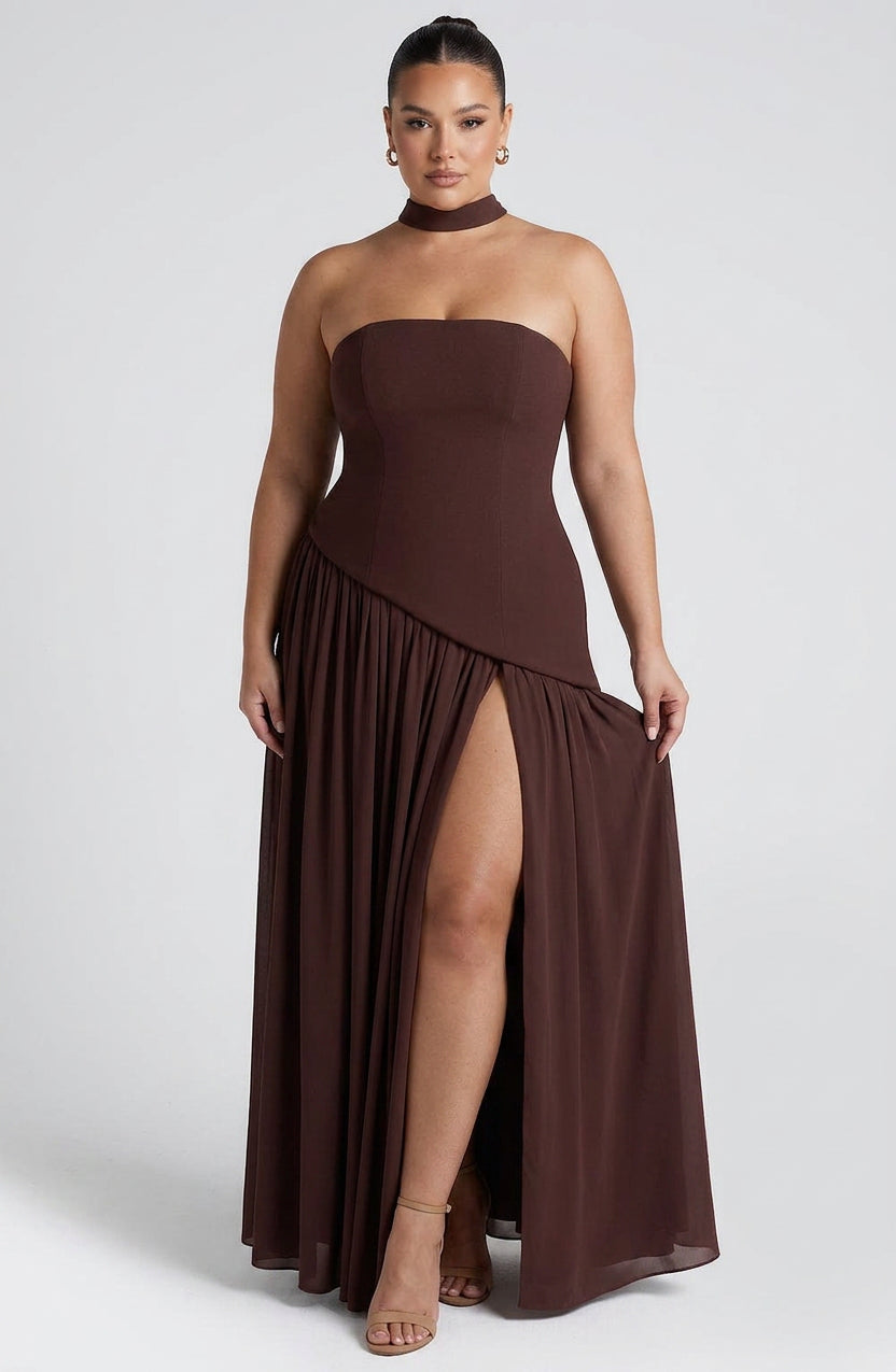 Vestido Largo Granate Maliyah