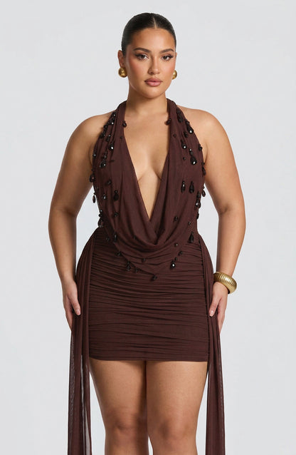 Vestido Corto Granate Melona